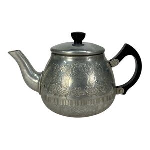 Swan Brand “The Carlton” 2 Cup Aluminum Teapot Embossed Made in England